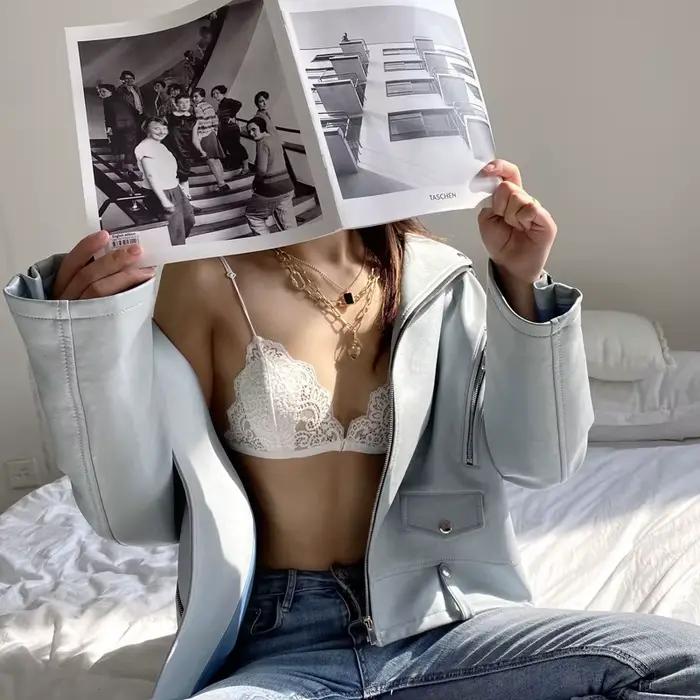 Soutien-gorge triangle en dentelle sexy pour femmes lingerie fine sans armatures occasions romantiques