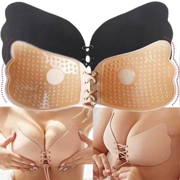 Bande de soutien-gorge en silicone réglable, soutien-gorge push-up, respirant, adhésif, coussretours de poitrine réutilisable