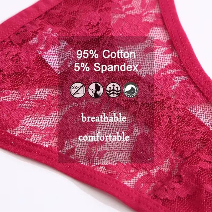 5 pièces/ensemble sous-vêtements pour femmes culottes en dentelle Lingerie florale femme culotte Sexy string string femme Pantys Perspective intimes