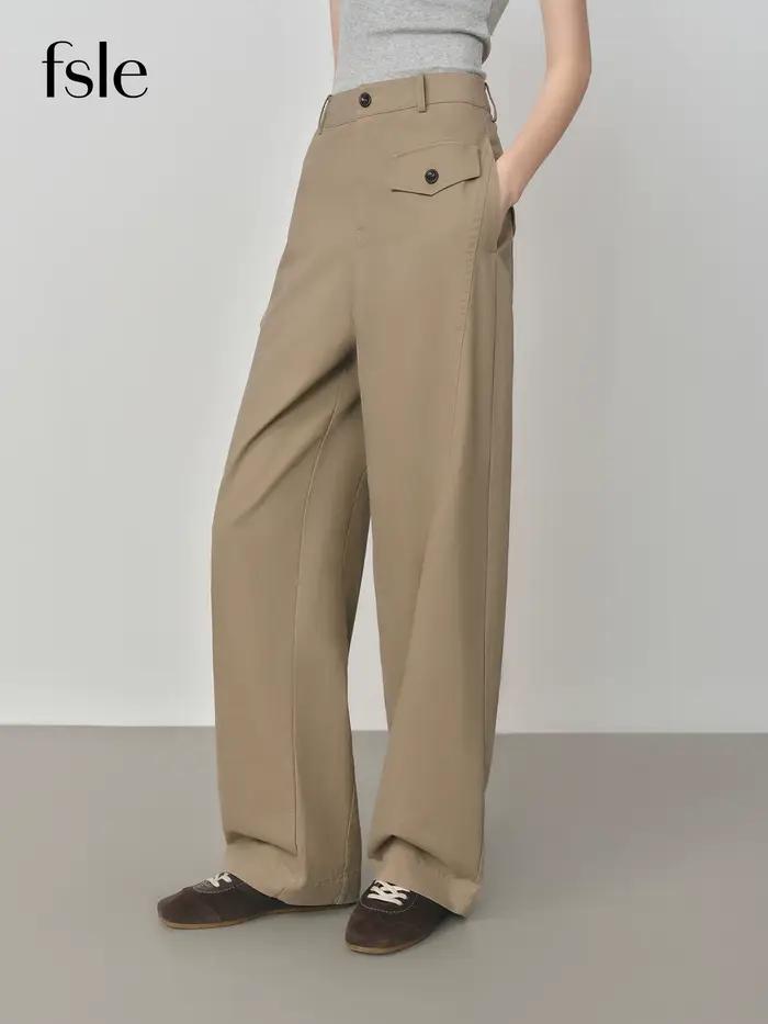 Pantalons khaki vintage pour femmes style décontracté et élégant automne hiver confortable et facile à entretenir