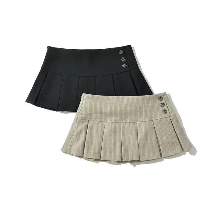 YENKYE – Retro americká mini plisovaná sukňa pre ženy
