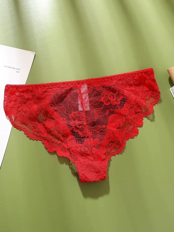 Femmes culottes sous-vêtements Sexy dentelle noire culotte Lingerie femme dentelle florale slips Perspective conception dames culottes