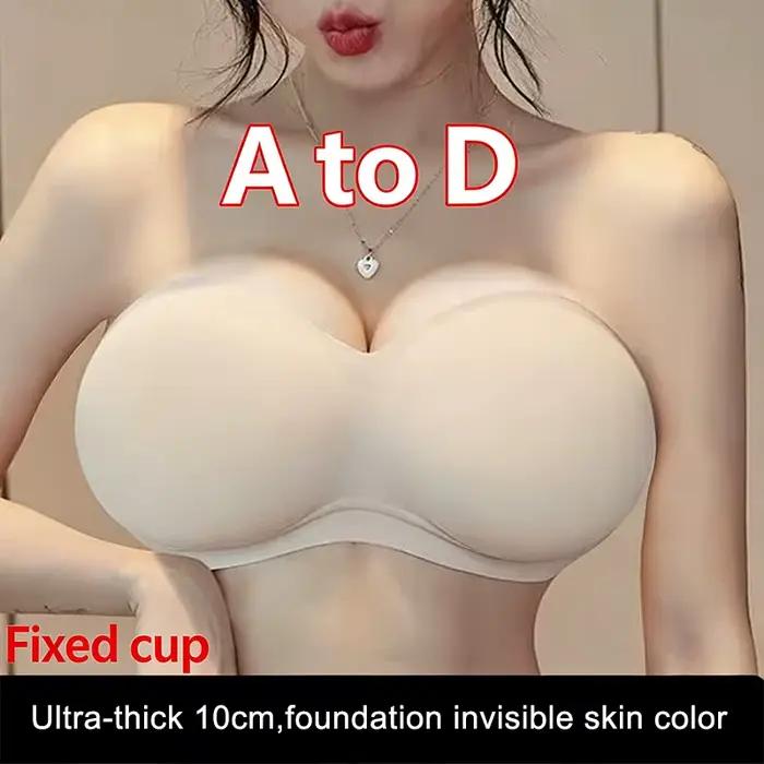 Samolepiaca push-up podprsenka ultra neviditeľná 10 cm extra hrubá vypchávka priedušná na leto telová béžová
