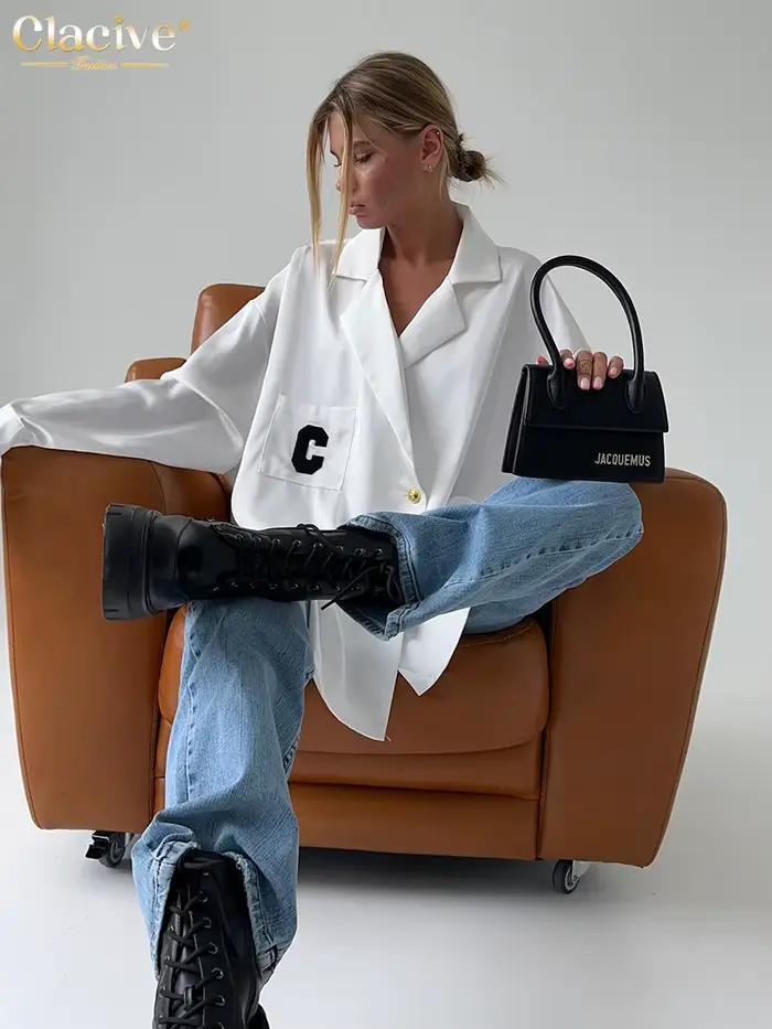 ClacMarkets-Elegantná dámska košeľa s rukávmi