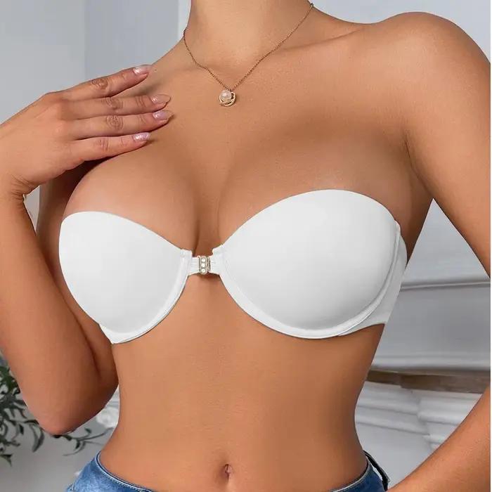 BEAUWEAR fermeture avant Demi soutien-gorge pour femme plaine Invisible T-shirt soutien-gorge sans bretelles beauté dos Lingerie B C tasse