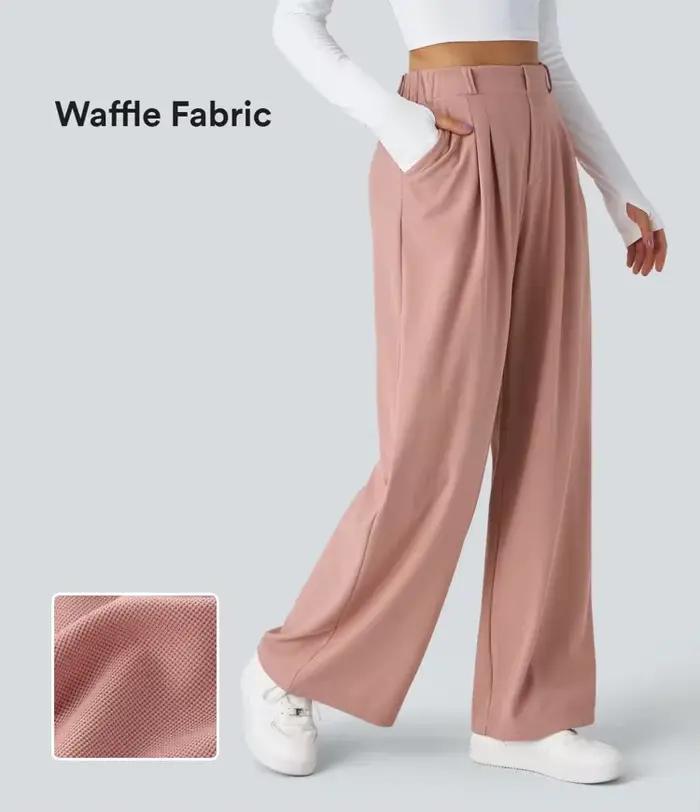 Dámske nohavice plaid zoštíhľujúce široké