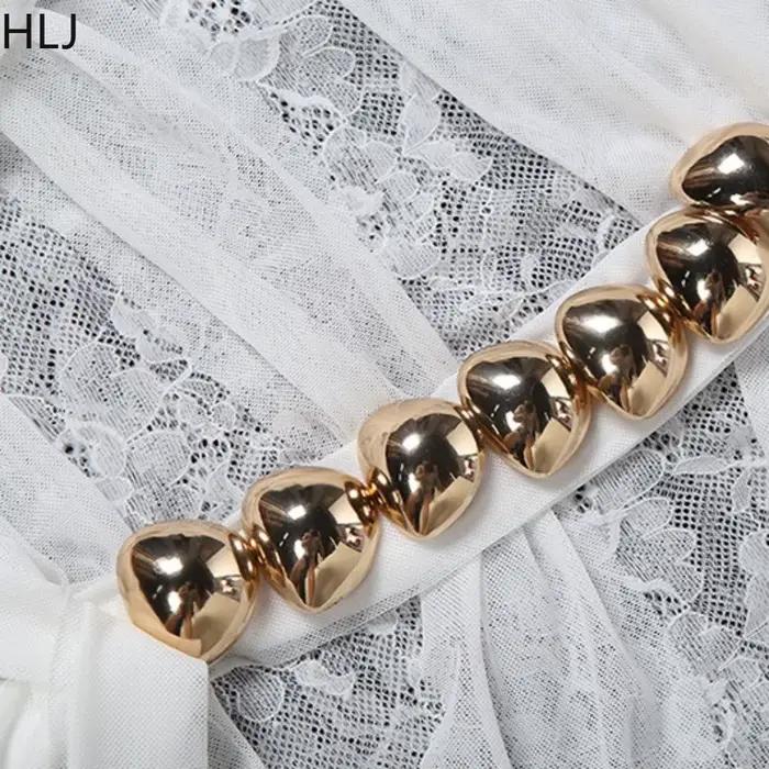 HLJ Robe moulante sexy à col licou pour femme, en maille unie transparente, sans manches, dos nu, pour club, soirée, anniversaire, Vestidos