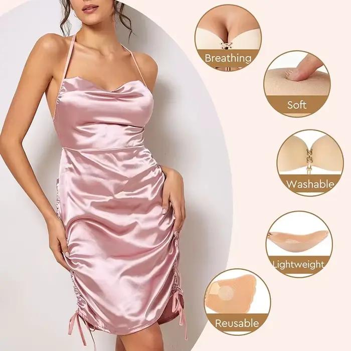 Soutien-gorge invisible adhésif pour femme style sexy sans bretelles pour occasions spéciales mariage soirées galas