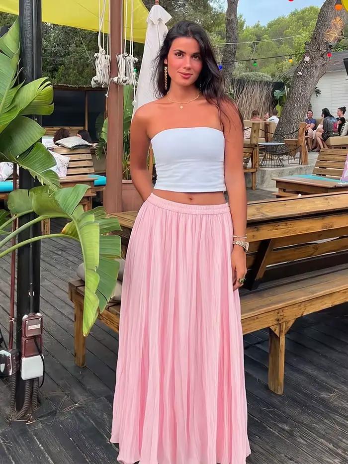 Robe plissée HH en polyester pour femmes, sortie nocturne, été, soirée romantique, vacances, style décontracté, élégance moderne, confort, occasions spéciales