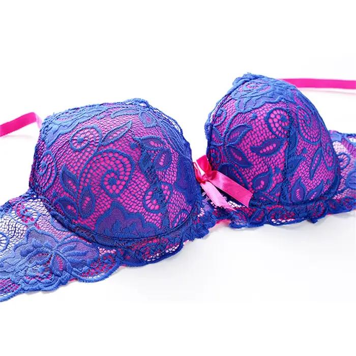 Soutien-gorge Sexy à armatures en dentelle, soutien-gorge Push Up légèrement rembourré pour femmes, T-Shirt de tous les jours, tailles confortables, bonnet 34-42A/B/C