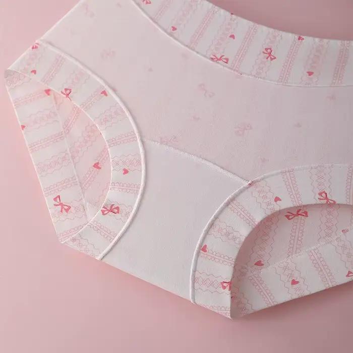 Ensemble de culottes en coton pour femme, lot de boxers, sous-vêtements pour femme, shorts à fleurs, lingerie féminine tendance, culottes sexy, sous-vêtements sans couture
