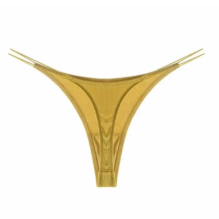 Y2k G String culottes pour femmes couleur unie caleçons Sexy taille basse tongs usage quotidien pour femmes coton sous-vêtement bikini