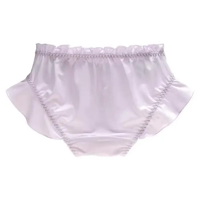 Culottes pour femmes en soie de lait, douces, mignonnes et adorables, style Lolita, avec dentelle, volants, nœuds en ruban, élastiques, respirantes, couleur bonbon