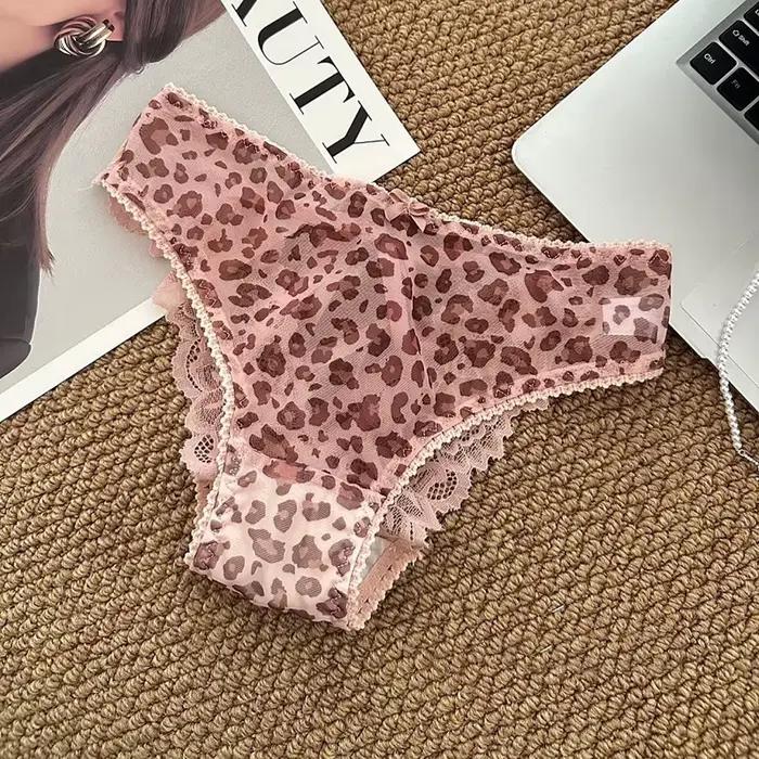 Sexy nízke nohavičky pre ženy z čistej bavlny s čipkou