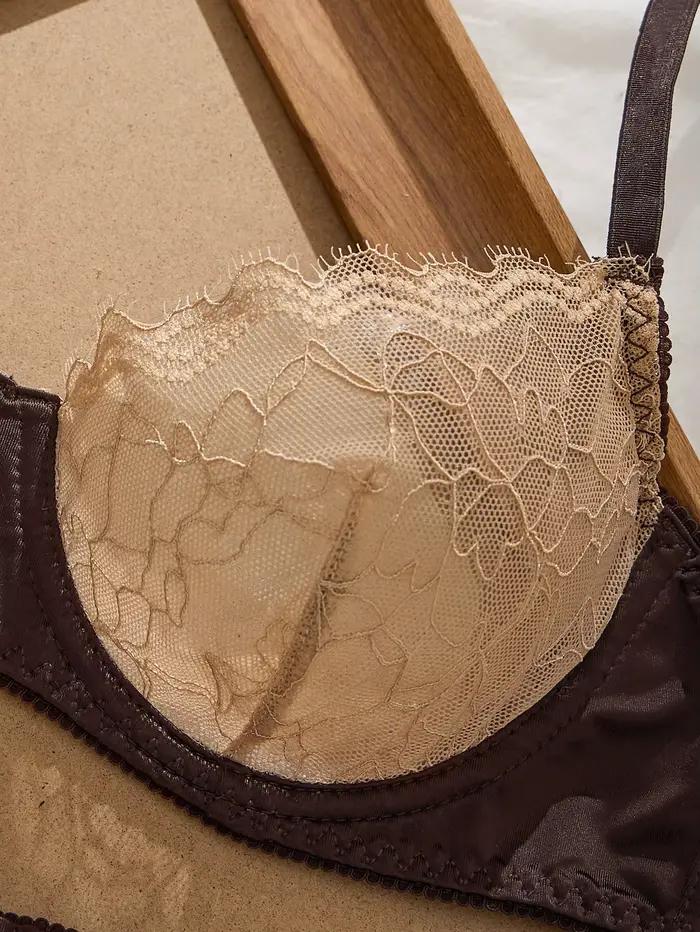 Ensemble de lingerie sexy en dentelle brodée pour femmes, soutien-gorge ultra fin respirant, décoration à boutons, sous-vêtements, soutien-gorge français, ensembles de strings