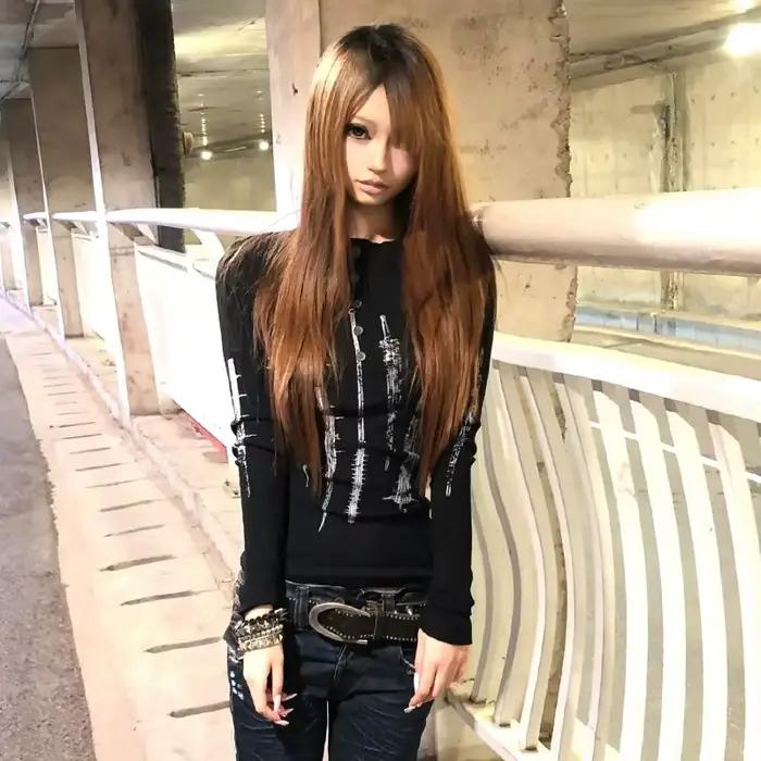 Karrcat Grunge estetický potlač tetovanie pletené topy Trashy Y2k s dlhým rukávom