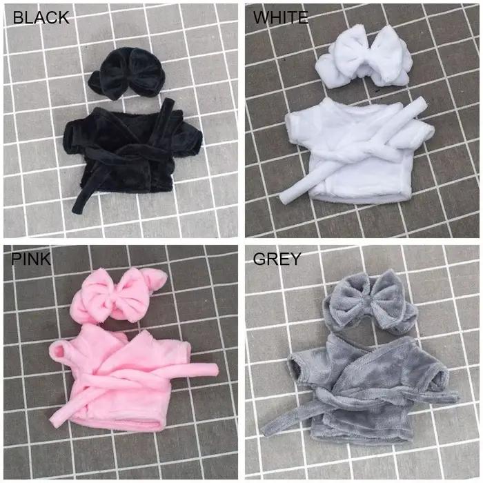 Pyjama en velours beurre, vêtements de sommeil, accessoires mignons, noir, rose, gris, blanc, 15cm, 20cm, 1, 12BJD