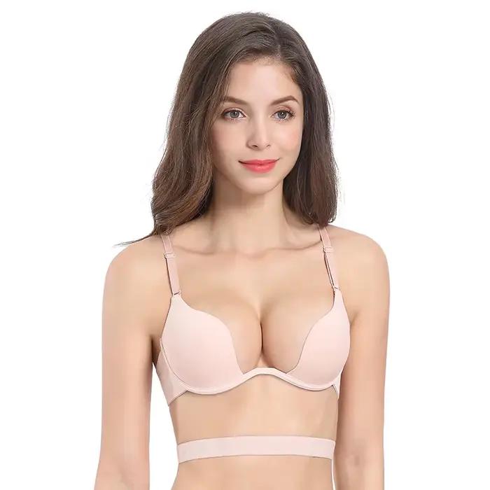 ECMLN-Soutien-gorge push-up dos nu en U pour femme, lingerie sexy, sous-vêtements féminins, coupe basse profonde, bralette respirante