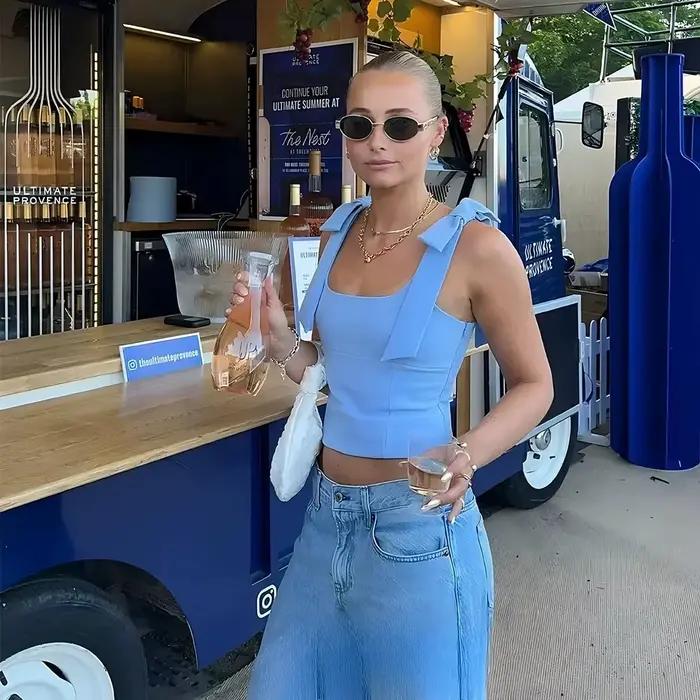 KONDALA Sexy Chic žltý oblúk top s zipsom kravata tenký krátky Cami top ženy móda 2025 leto elegantný Y2K