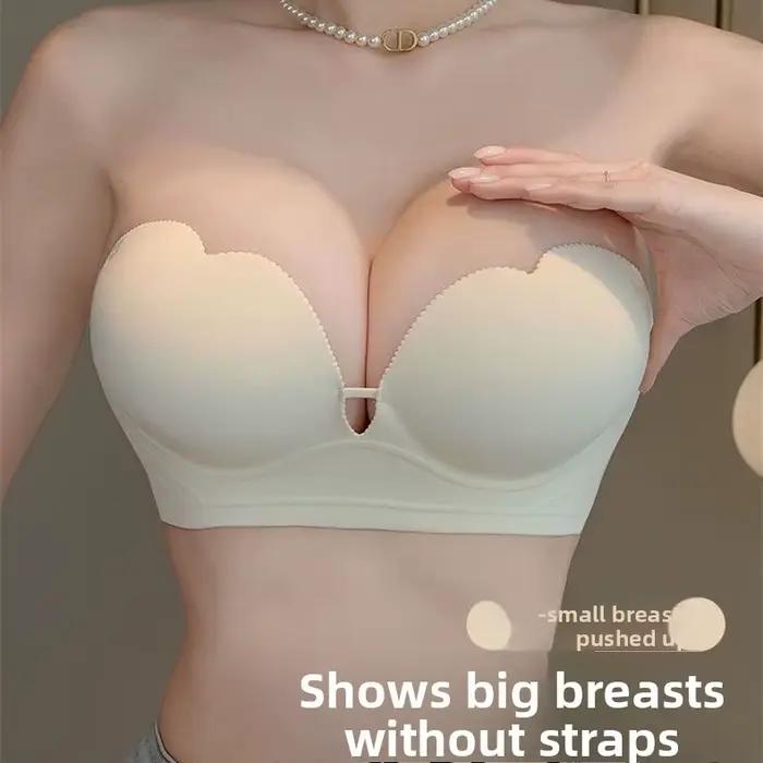 Soutien-gorge sans bretelles Ultra Push Up, 10cm, poignée antidérapante, bonnet de paume, haut tubulaire sans fil, Bustier pour femmes, Support de levage, Lingerie de mariage