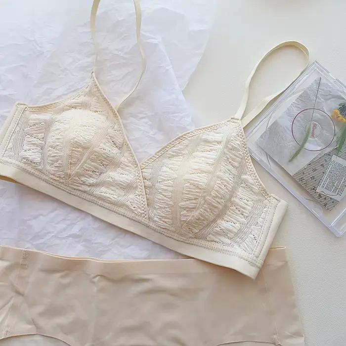 Soutien-gorge fin sans coussin de poitrine pour femme, lingerie en dentelle sexy, haut tubulaire à dos découpé, sous-vêtements pour femme, vêtements d'été, mode
