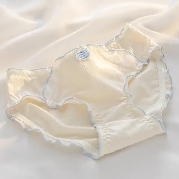 5 pièces culottes en coton pour femmes taille moyenne culotte douce antibactérienne entrejambe pur sous-vêtements respirants femmes a-type bébé coton pa
