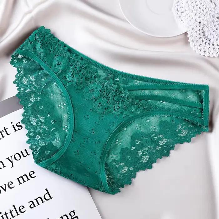 Culotte sexy en dentelle pour femmes, culotte taille basse, sangle de mode, culotte transparente creuse pour femmes, slips, sous-vêtements grande taille, sexe