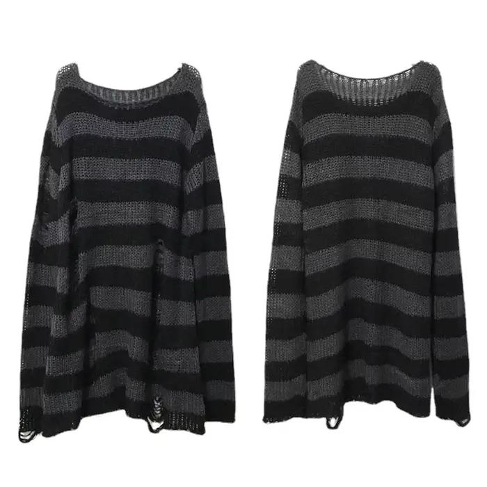 Nové streetwearové punkové gotické tričko s dlhým rukávom unisex