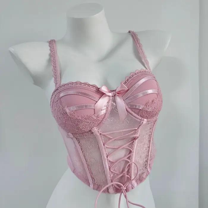 Japon Sexy ensemble de Lingerie Lolita Kawaii rose blanc à lacets adulte Cosplay femmes soutien-gorge ensemble de sous-vêtements fille vêtements de nuit