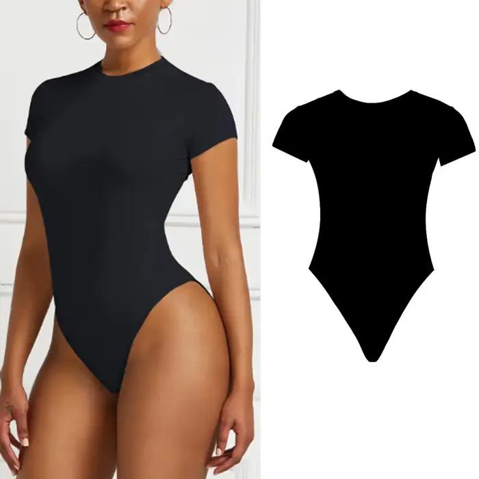 Dámske sexy letné priliehavé body v ležérnom štýle s krátkym rukávom