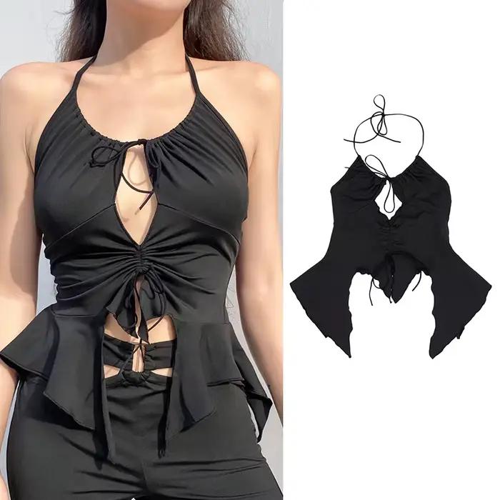 Gotický sexy crop top pre ženy