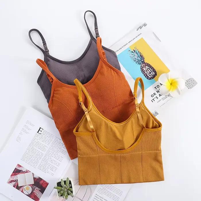 Soutien-gorge push-up rembourré sans couture pour femme, brassière de sport sexy, type U, dos nu, gymnastique, course à pied, fitness