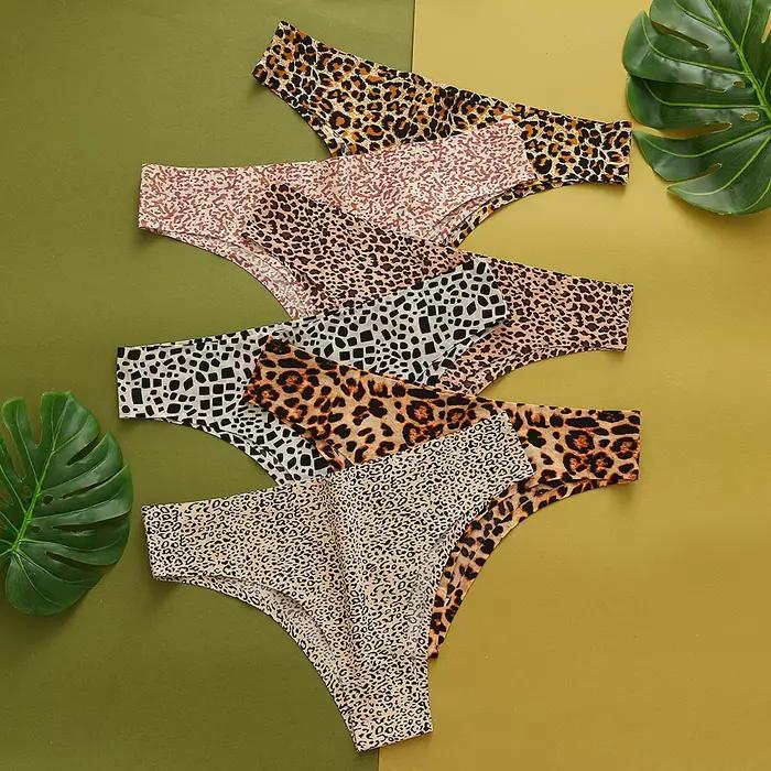 WarmSteps InDispensSexy-Bikini Tanga Léopard pour Femme, Lingerie Sans Couture, Culotte Respirante en Coton, Sous-Vêtements à l'Entrejambe