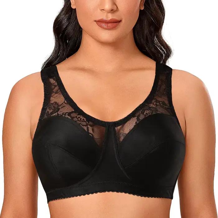 BCHRAYIUP Soutien-Gorge sans Armature Femme Dentelle Non rembourré Emboitant Grande Taille 90 95 100 105 110 115 120 125 130 135 140 A B C D E F G H