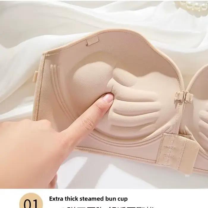 Push-up podprsenka bez ramienok s hrúbkou 12 cm s predným zapínaním na svadbu