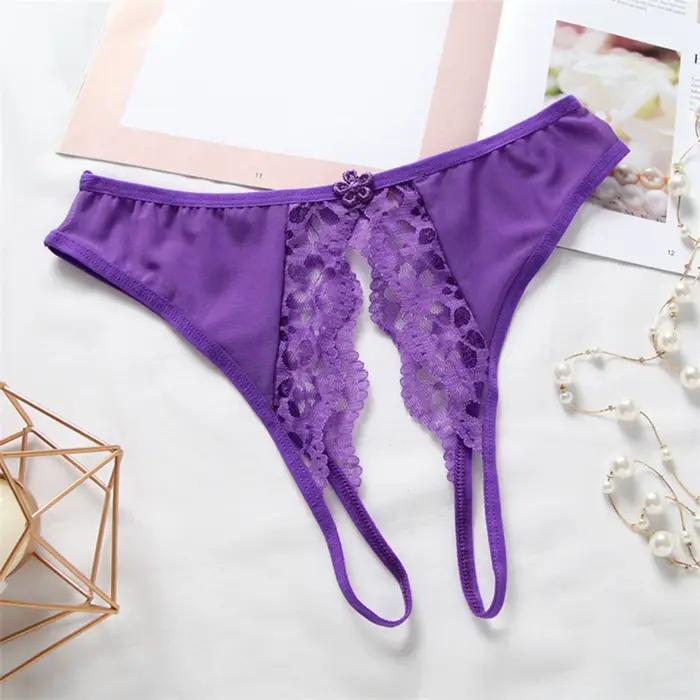 Y2k culotte d'ouverture pour femmes, slip Sexy en dentelle florale, tongs mignonnes, vêtements de nuit populaires, Occasions romantiques