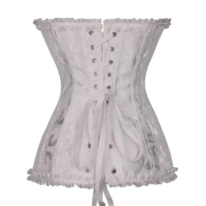 Corsets et Bustiers Sexy pour Femmes, Style Court, en Jacquard et Dentelle, avec Bretelles Arrière, Taille Ajustable, Soutien Abdominal et Effet Sculptant