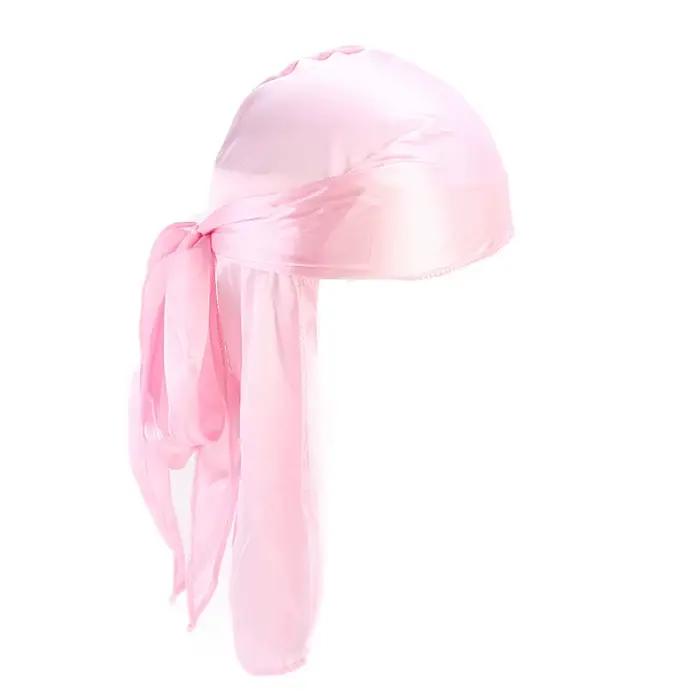 Unisex hodvábny dlhý Durag s dlhým chvostom