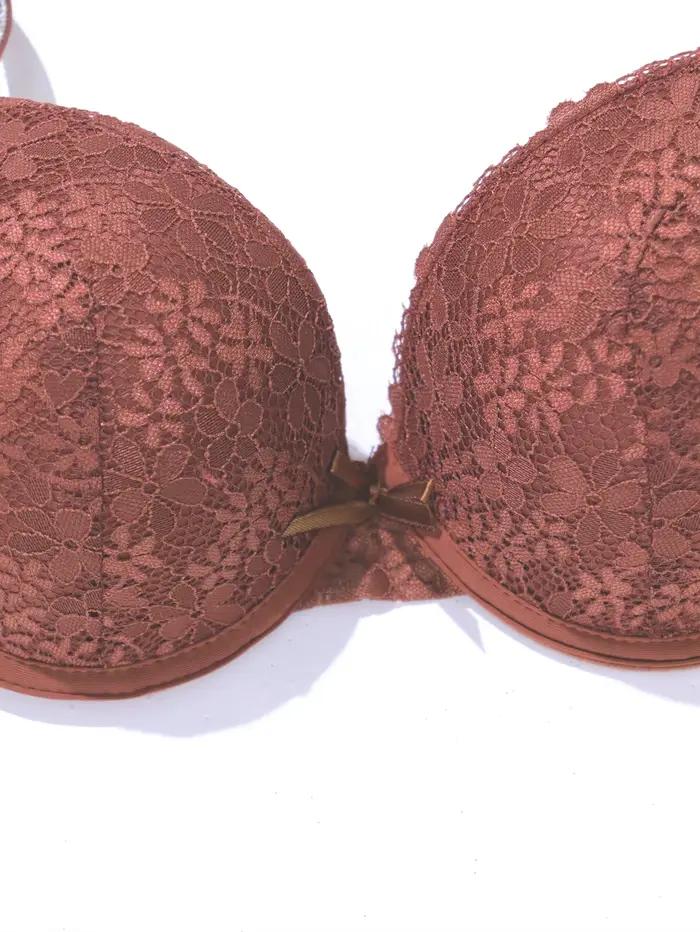 Beauwear-Soutien-gorge push-up en dentelle florale, respirant, confortable, bretelles avec lettres brillantes