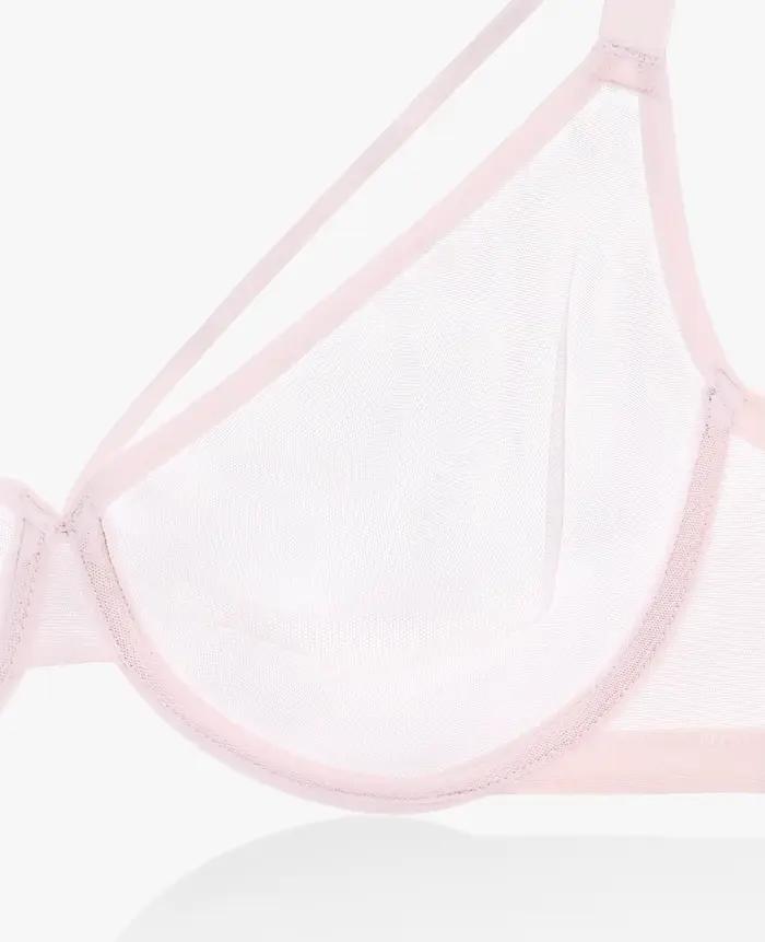 Špeciálne ponuky pre ženy - Priehľadná sieťovaná podprsenka Ultra tenká priesvitná vysoko elastická Sexy Lingerie nastaviteľná s drôtikom veľké veľkosti