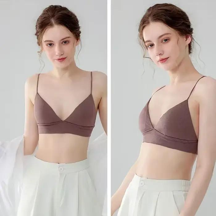 Soutien-gorge Triangle français pour femmes, haut tubulaire, Sexy, sans couture, Camisole, sans fil, dos nu, Lingerie, Bralette, été