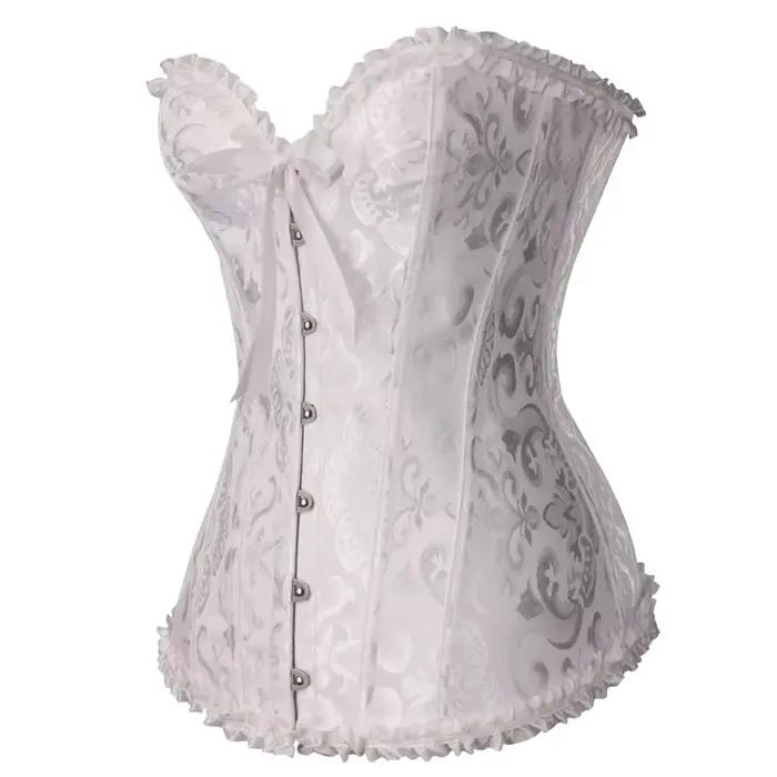 Corsets et Bustiers Sexy pour Femmes, Style Court, en Jacquard et Dentelle, avec Bretelles Arrière, Taille Ajustable, Soutien Abdominal et Effet Sculptant