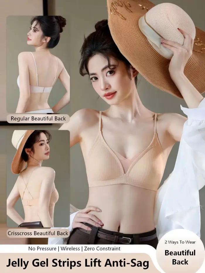 Soutien-gorge triangle sans couture anti-affaissement pour femmes confort sans fil ajustement parfait journée entière