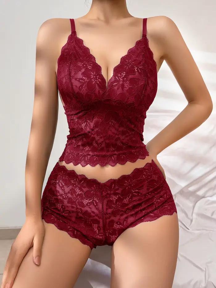 Sexy čipkovaný kvetinový priesvitný set spodnej bielizne pre ženy