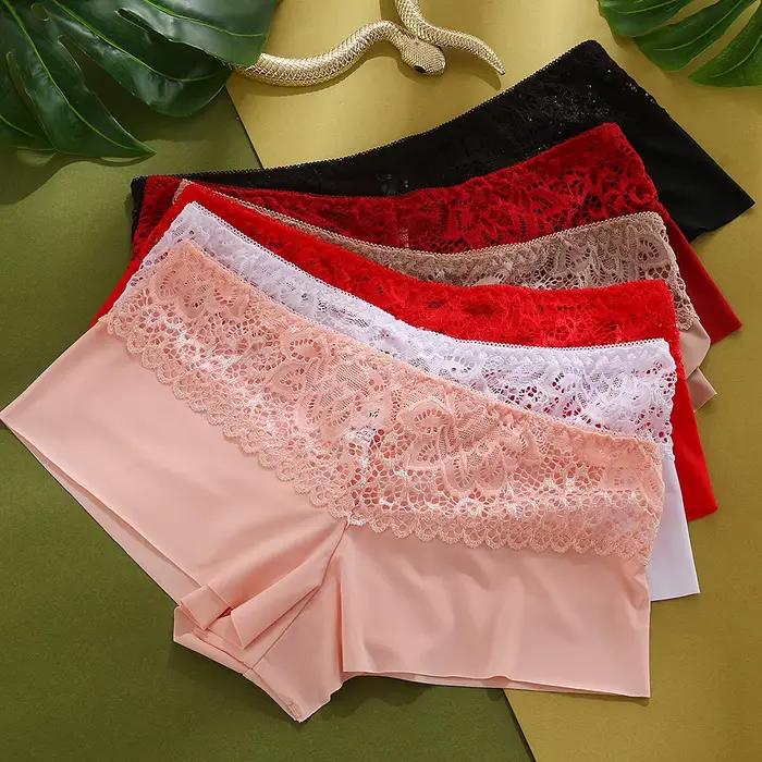 Boxer en dentelle pour femmes, Lingerie Sexy, tentation, sous-vêtements féminins, culotte à élasticité solide, respirant, slip pour dames