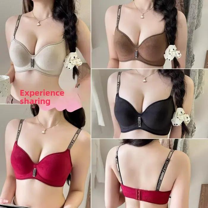 Soutien-gorge push-up lisse en polyester rouge pour petites poitrines - Bonnet A/B - Bracelets ajustables - Style sexy - Occasions spéciales
