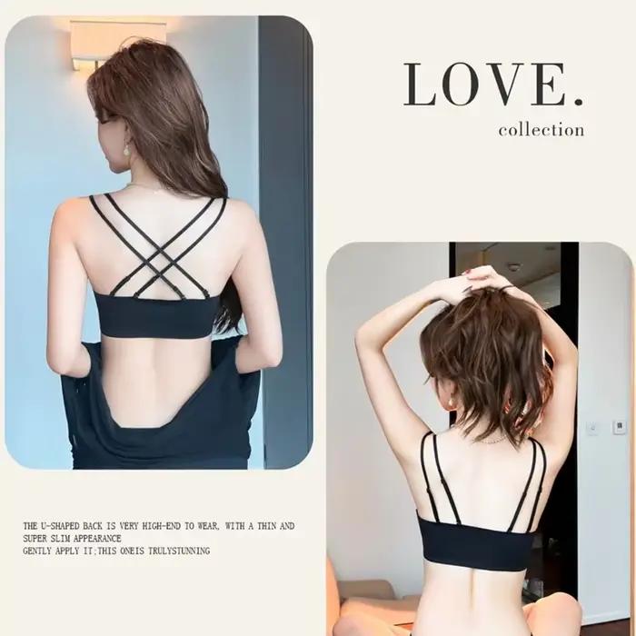 Sous-vêtements boutnés sur le devant pour femmes avec petits seins, haut supérieur fin, Collection de seins sans anneau en acier, soutien-gorge de Style gilet pour femmes