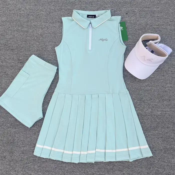 Robe de golf sans manches pour fille junior style sportif polyester antibactérienne pour printemps été occasions spéciales