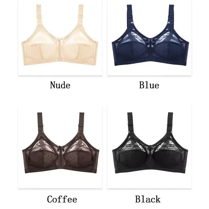 Soutien-gorge Ultra-fin non rembourré pour femmes, grand minimiseur, grande taille, en dentelle, Sexy, sans doublure, couverture complète, bretelles réglables sans fil, Lingerie