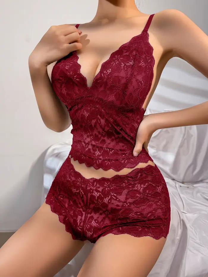 Sexy čipkovaný kvetinový priesvitný set spodnej bielizne pre ženy